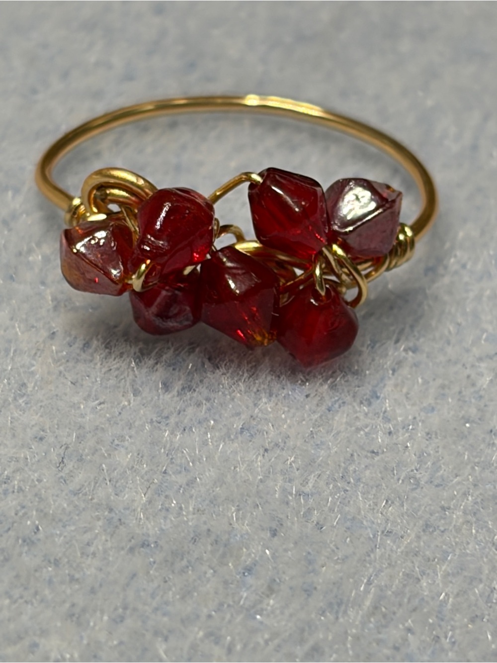 Red stone Wire Wrapped Ring